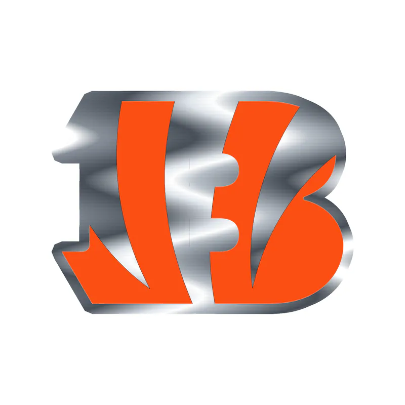Cincinnati Bengals - B - Silver Chrome Vinyl Sticker - Custom Size