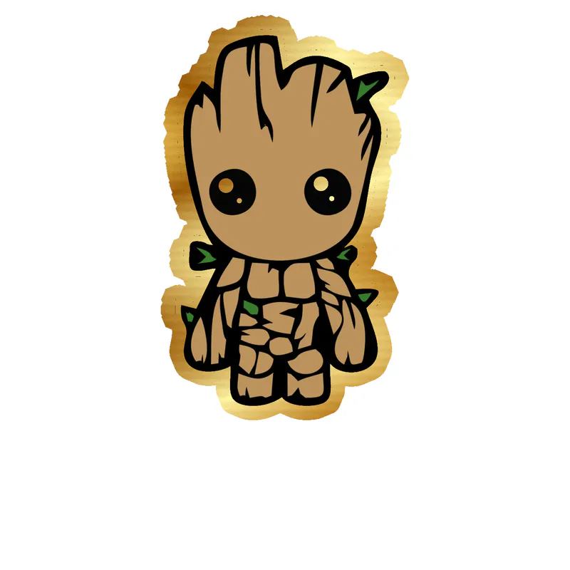Groot Gold Chrome Vinyl Decal