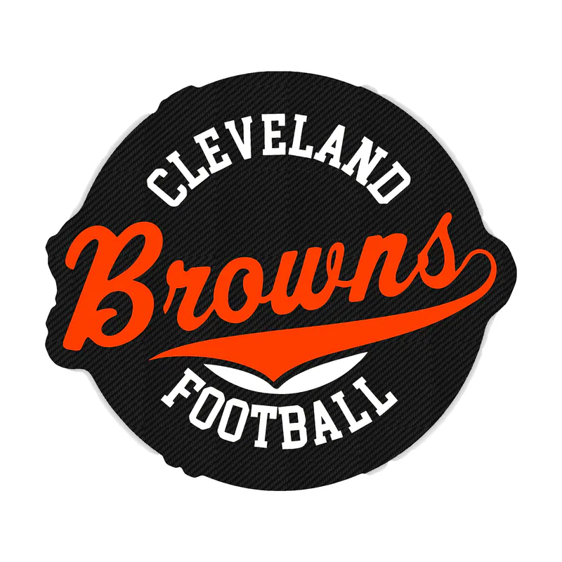 Cleveland Browns - Circle Logo with Name - Carbon Fiber Vinyl Sticker - Custom Size