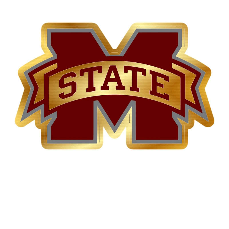 Mississippi State Bulldogs - Image 7 - Gold Chrome Vinyl Decal - Custom Size