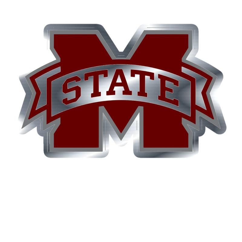 Mississippi State Bulldogs - Image 7 - Silver Chrome Vinyl Decal - Custom Size