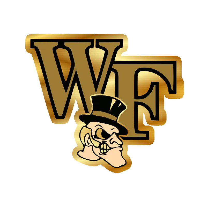 Wake Forest Demon Deacon - WF - Image 2 - Gold Chrome Vinyl Decal - Custom Size