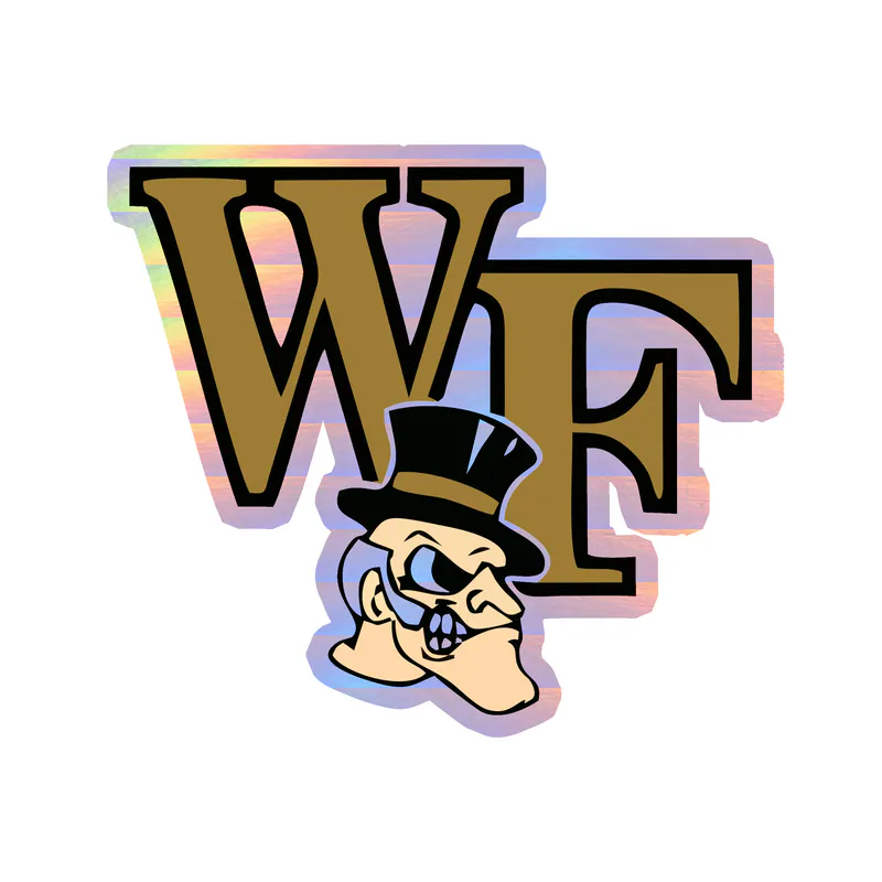 Wake Forest Demon Deacon - WF - Image 2 - Holographic Vinyl Decal - Custom Size