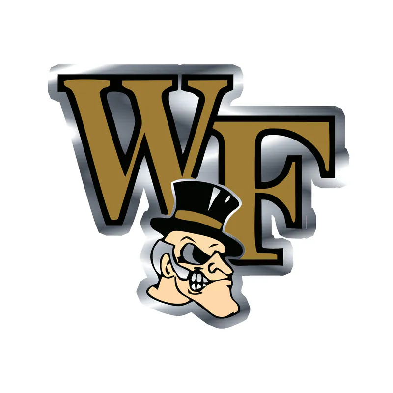 Wake Forest Demon Deacon - WF - Image 2 - Silver Chrome Vinyl Decal - Custom Size