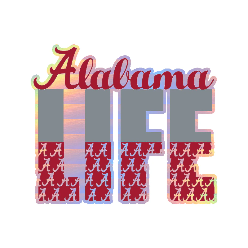 Alabama Crimson Tide - Image 8 - Holographic Vinyl Decal - Custom Size