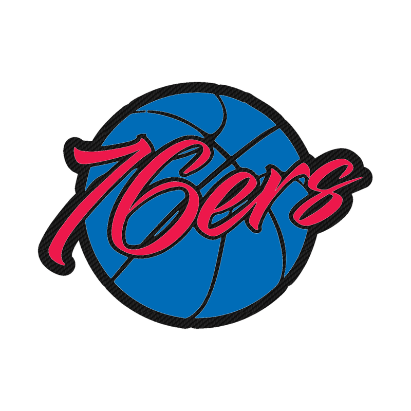 Philadelphia 76ers - Image 1 - Carbon Fiber Vinyl Sticker - Custom Size