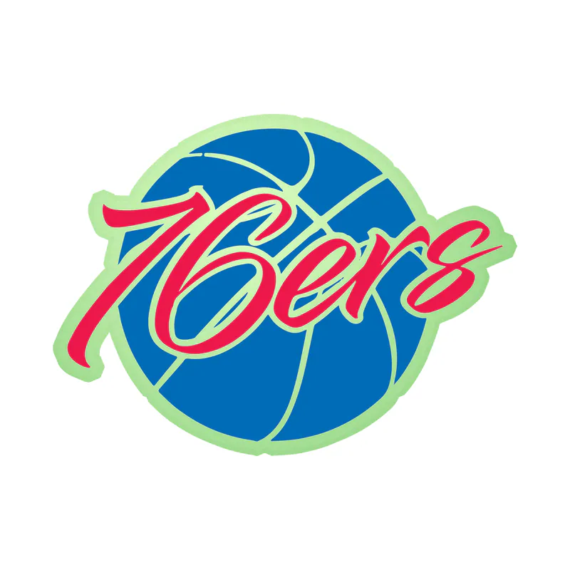 Philadelphia 76ers - Image 1 - Glow in the Dark Vinyl Sticker - Custom Size