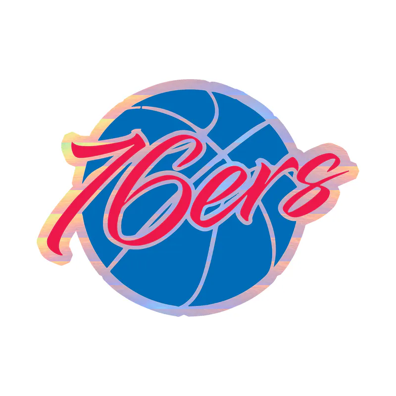 Philadelphia 76ers - Image 1 - Holographic Vinyl Sticker - Custom Size