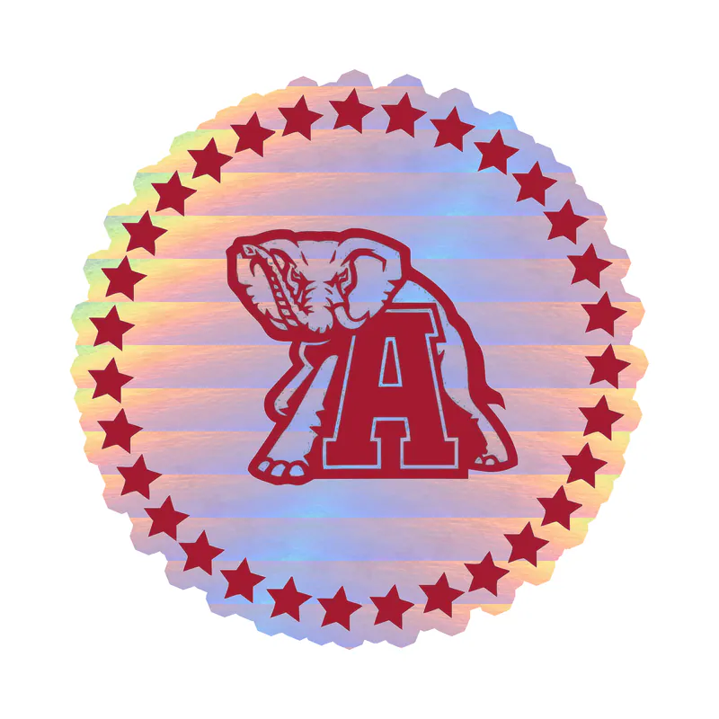 Alabama Crimson Tide - Image 4 - Holographic Vinyl Decal - Custom Size