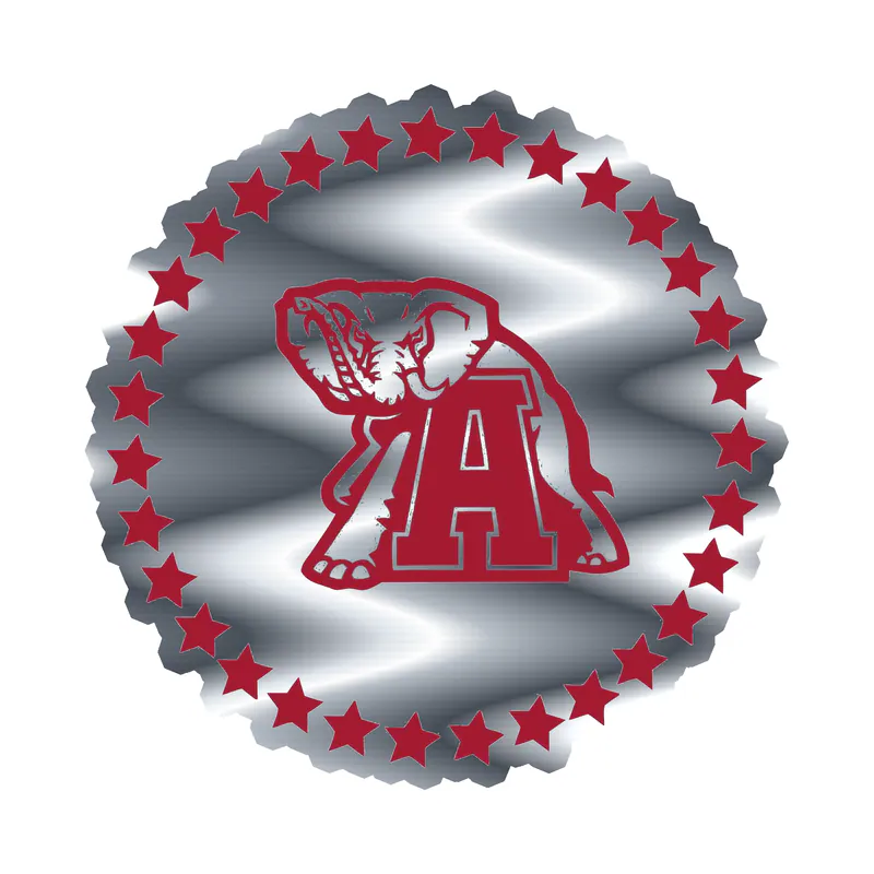 Alabama Crimson Tide - Image 4 - Silver Chrome Vinyl Decal - Custom Size