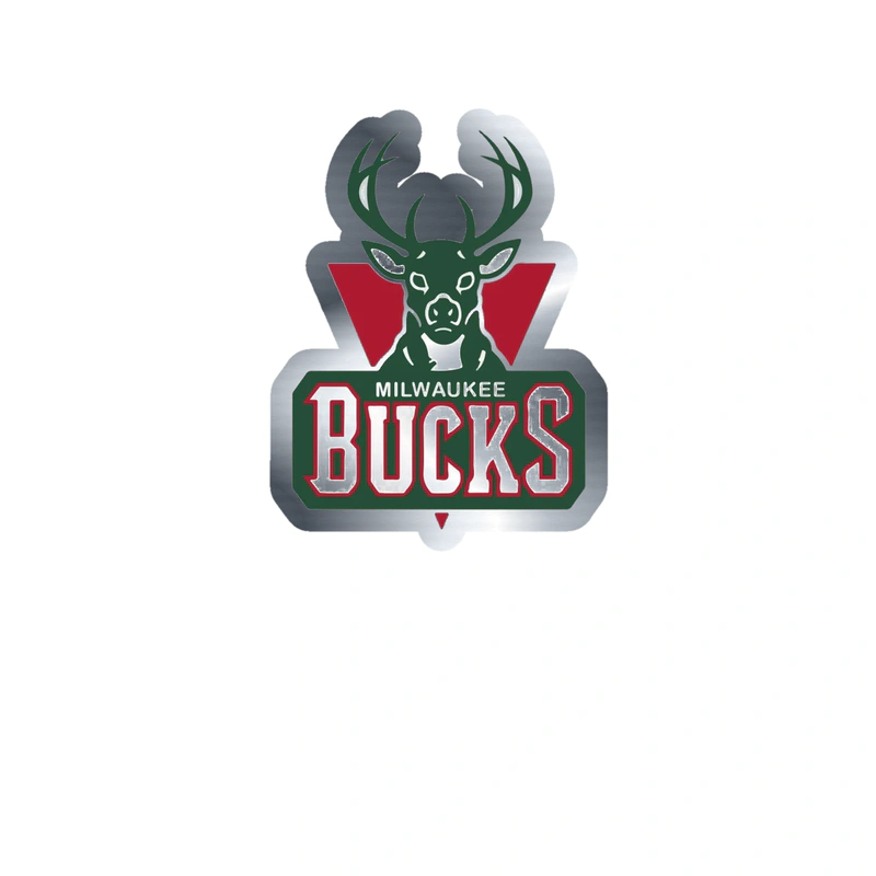 Milwaukee Bucks - Image 2 - Silver Chrome Vinyl Sticker - Custom Size