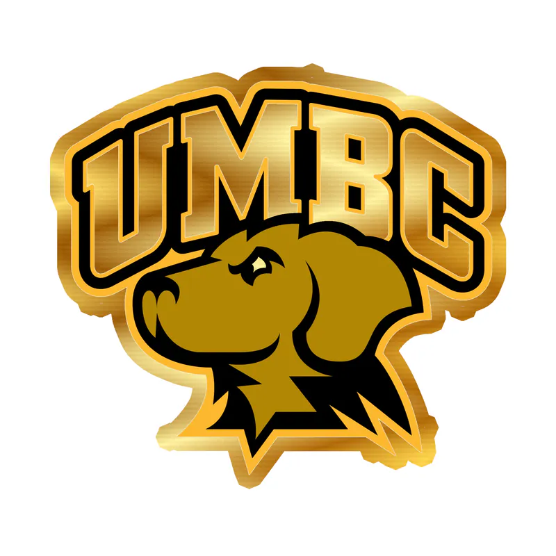 UMBC Retrievers Gold Chrome Vinyl Decal - Custom Size