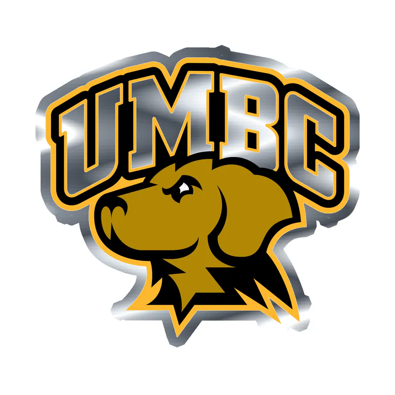 UMBC Retrievers Silver Chrome Vinyl Decal - Custom Size