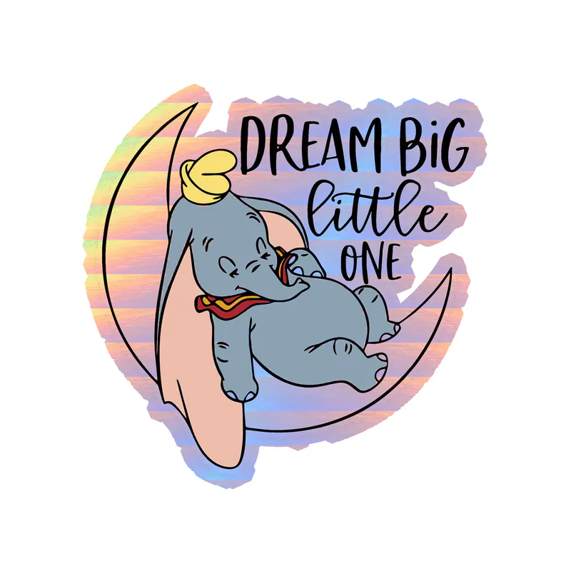 Dumbo Holographic Vinyl Sticker - Custom Size