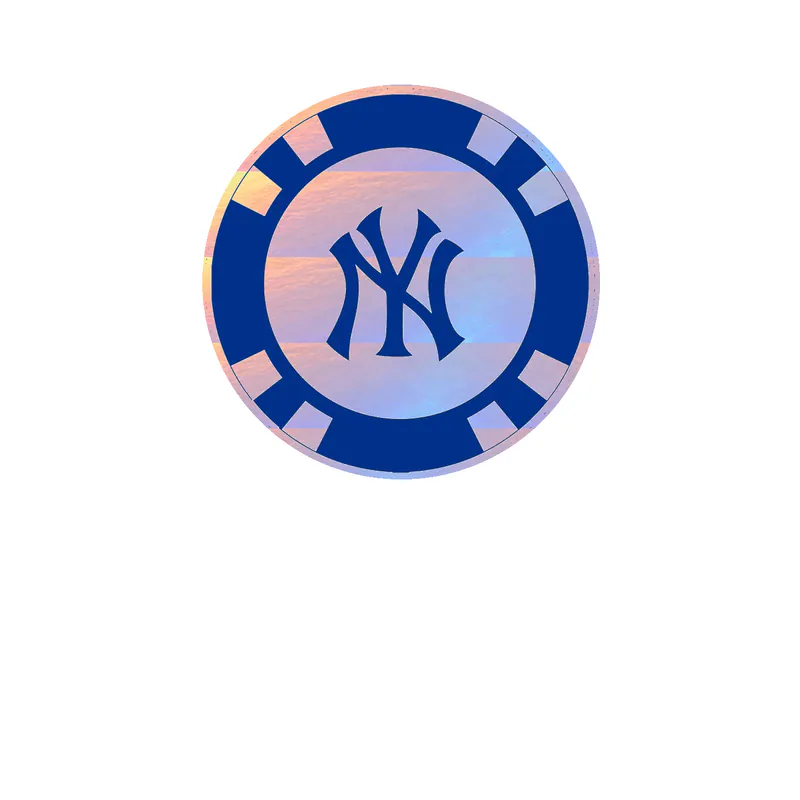 New York Yankees - Poker Chip - Holographic Vinyl Sticker - Custom Size