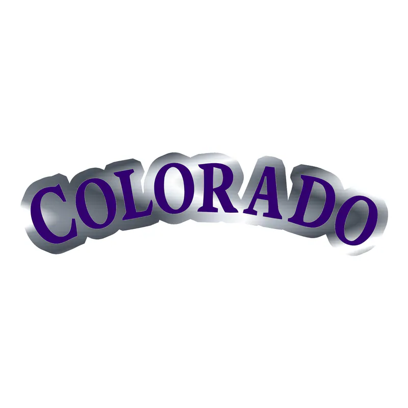 Colorado Rockies - Colorado - Silver Chrome Vinyl Sticker - Custom Size