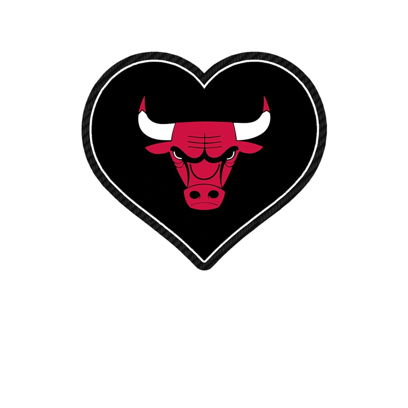 Chicago Bulls - Heart - Carbon Fiber Vinyl Sticker - Custom Size