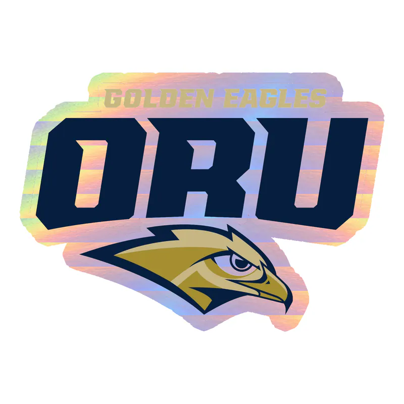 Oral Roberts Golden Eagles - Holographic Vinyl Decal - Custom Size