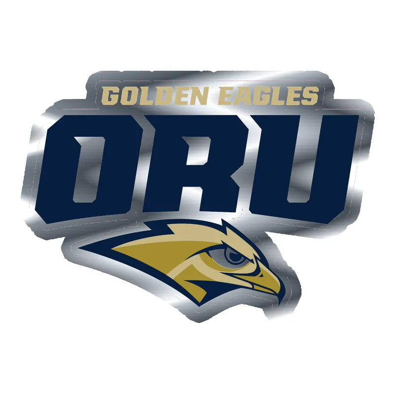 Oral Roberts Golden Eagles - Silver Chrome Vinyl Decal - Custom Size