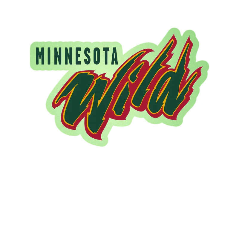Minnesota Wild - Name - Glow in the Dark Vinyl Sticker - Custom Size