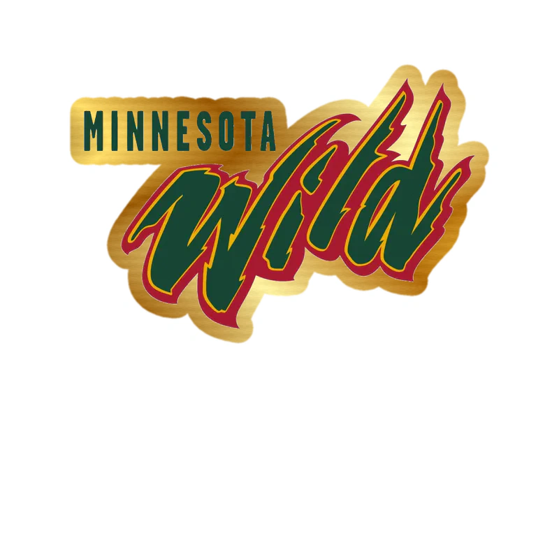 Minnesota Wild - Name - Gold Chrome Vinyl Sticker - Custom Size