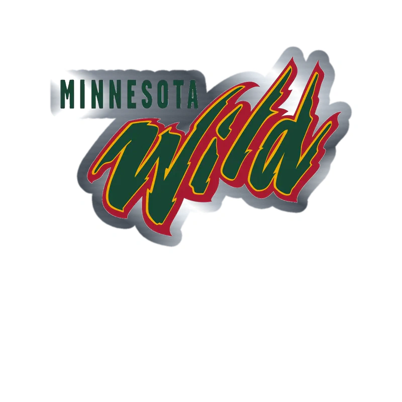 Minnesota Wild - Name - Silver Chrome Vinyl Sticker - Custom Size