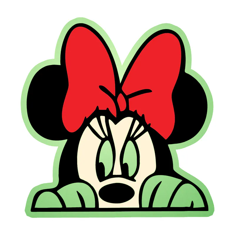 Minnie Peeking Glow in the Dark Vinyl Sticker - Custom Size