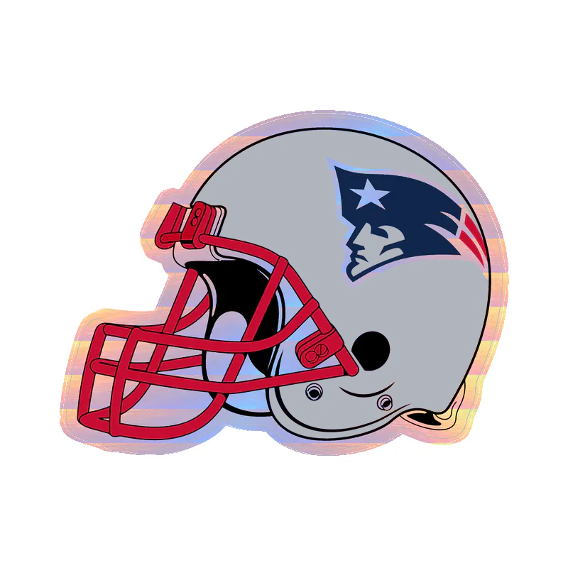 New England Patriots - Helmet - Holographic Vinyl Sticker - Custom Size