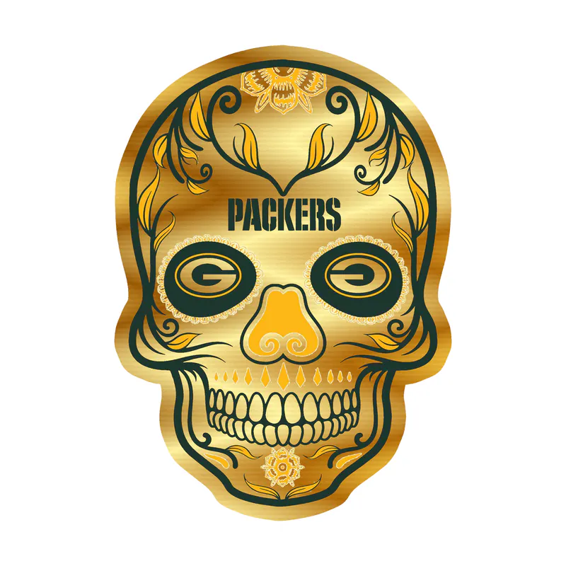 Green Bay Packers - Image 2 - Gold Chrome Vinyl Sticker - Custom Size