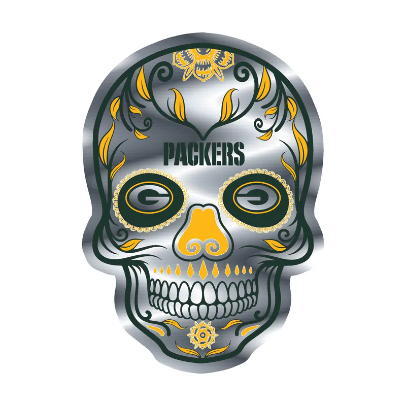 Green Bay Packers - Image 2 - Silver Chrome Vinyl Sticker - Custom Size