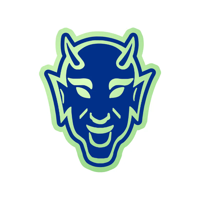 Duke Blue Devils - Devil Head - Glow in the Dark Vinyl Decal - Custom Size