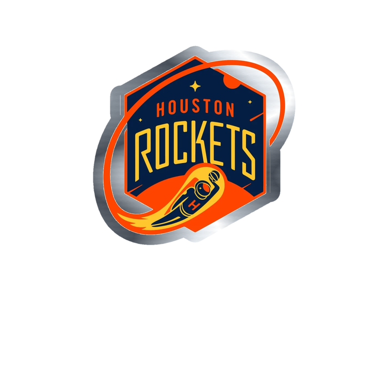 Houston Rockets - Image 12 - Silver Chrome Vinyl Sticker - Custom Size