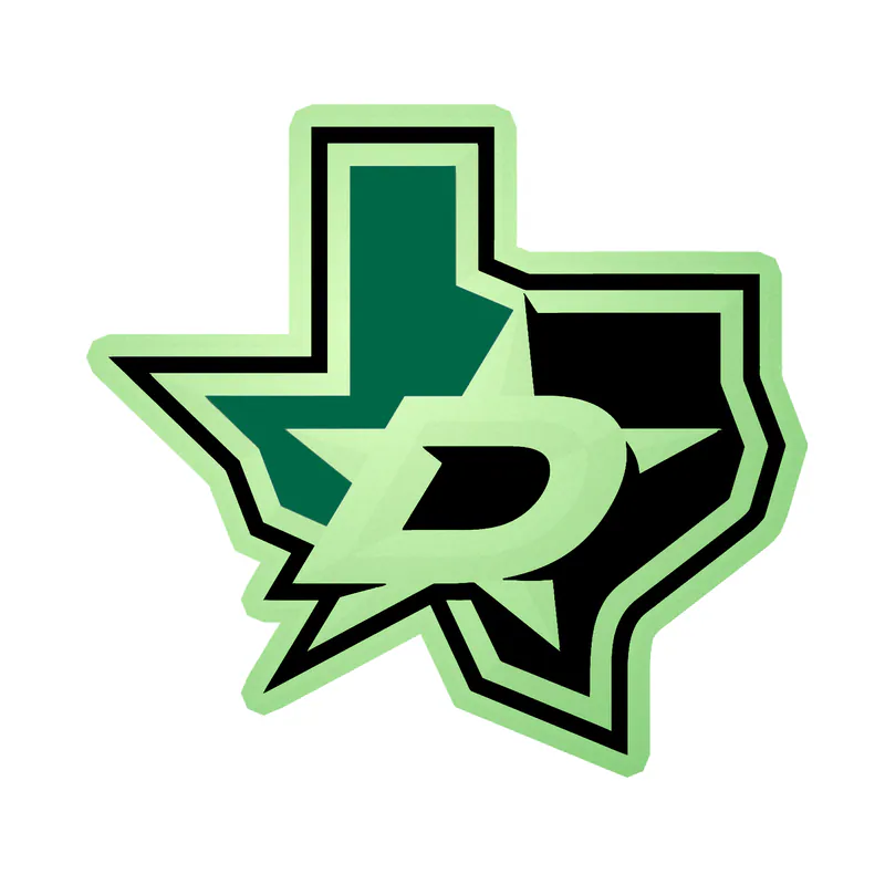 Dallas Stars - State - Glow in the Dark Vinyl Sticker - Custom Size