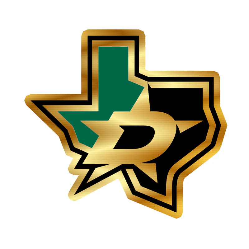 Dallas Stars - State - Gold Chrome Vinyl Sticker - Custom Size