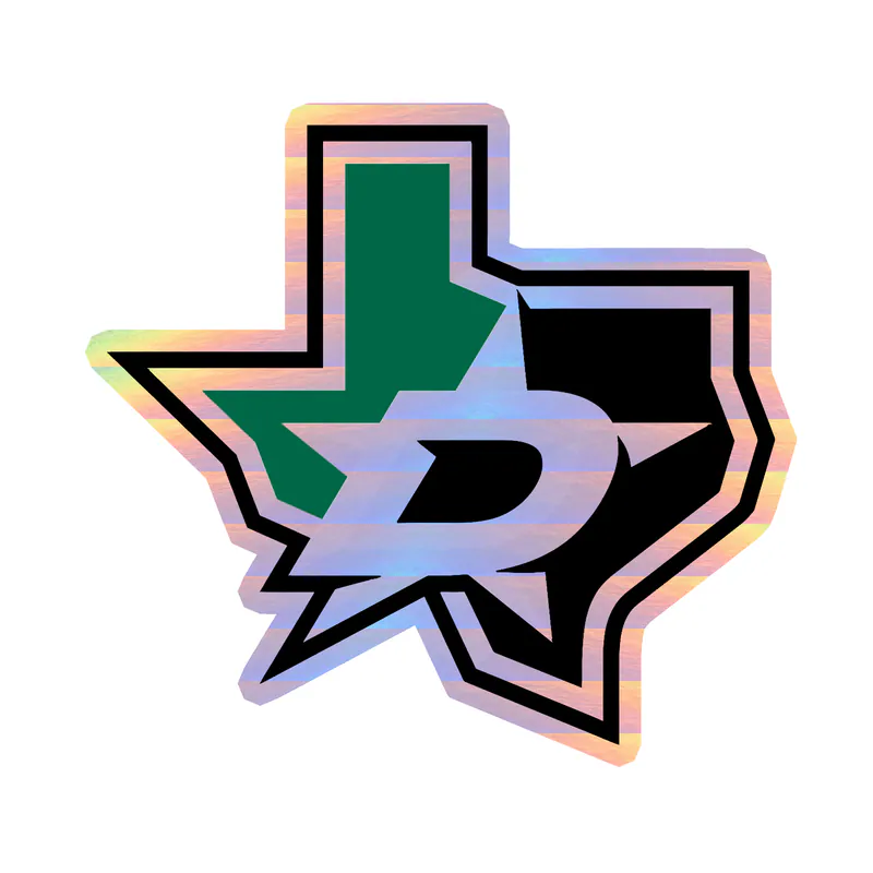 Dallas Stars - State - Holographic Vinyl Sticker - Custom Size