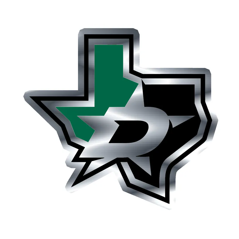 Dallas Stars - State - Silver Chrome Vinyl Sticker - Custom Size