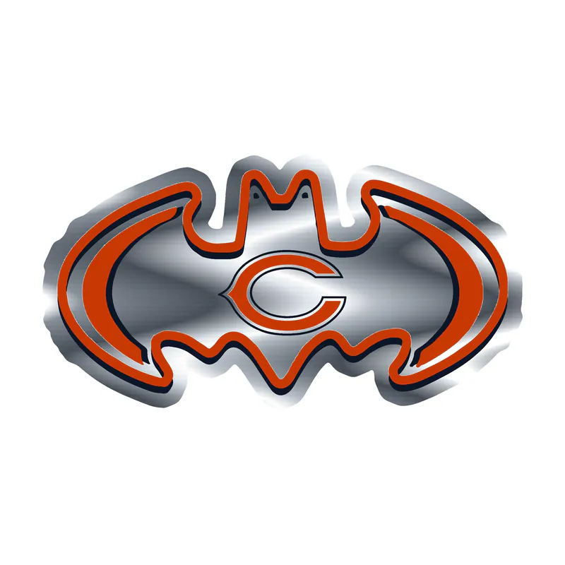 Chicago Bears - Bear Head - Image 13 - Silver Chrome Vinyl Sticker - Custom Size