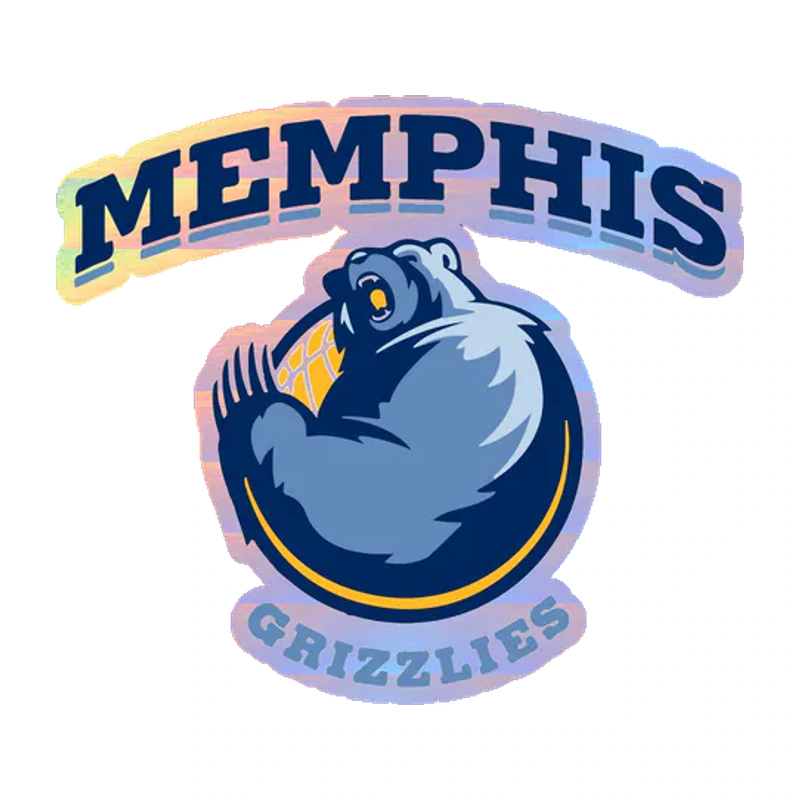 Memphis Grizzlies - Image 4 - Holographic Vinyl Sticker - Custom Size