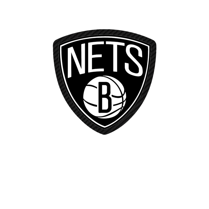 Brooklyn Nets - Shield With Basketball And Nets - Carbon Fiber Vinyl Sticker - Custom Size