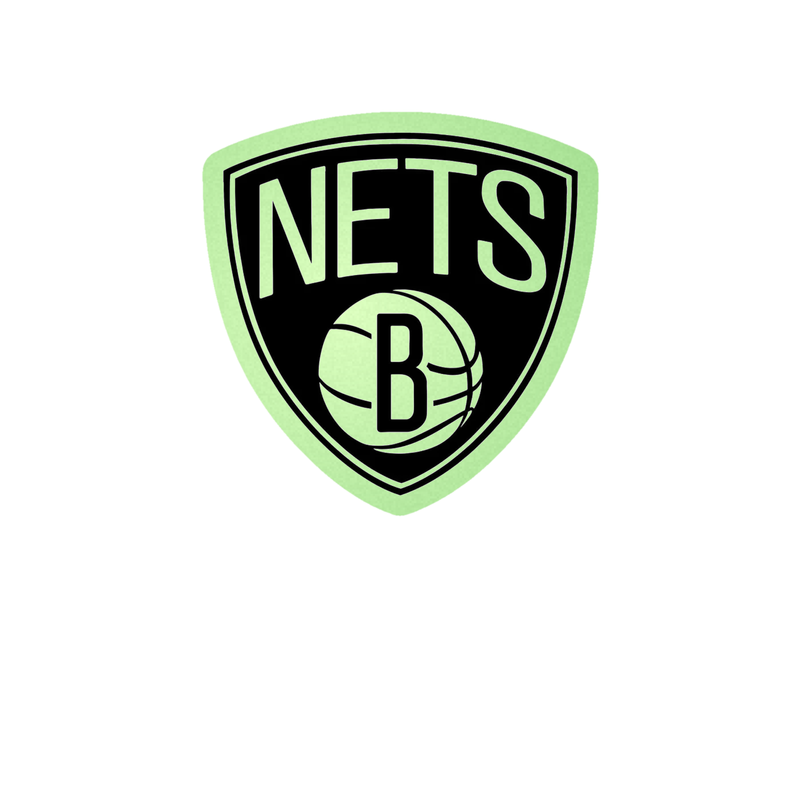 Brooklyn Nets - Shield With Basketball And Nets - Glow in the Dark Vinyl Sticker - Custom Size