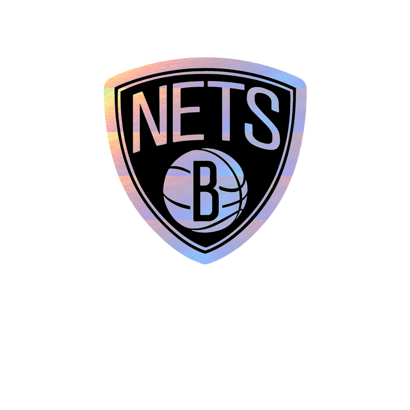 Brooklyn Nets - Shield With Basketball And Nets - Holographic Vinyl Sticker - Custom Size