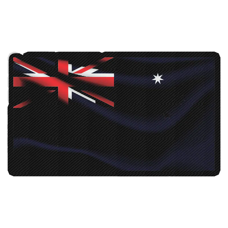 Australia Flag Waving Carbon Fiber Vinyl Decal - Custom Size