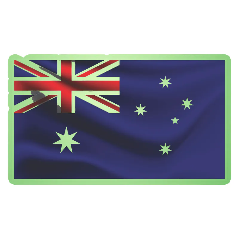 Australia Flag Waving Glow in the Dark Vinyl Decal - Custom Size