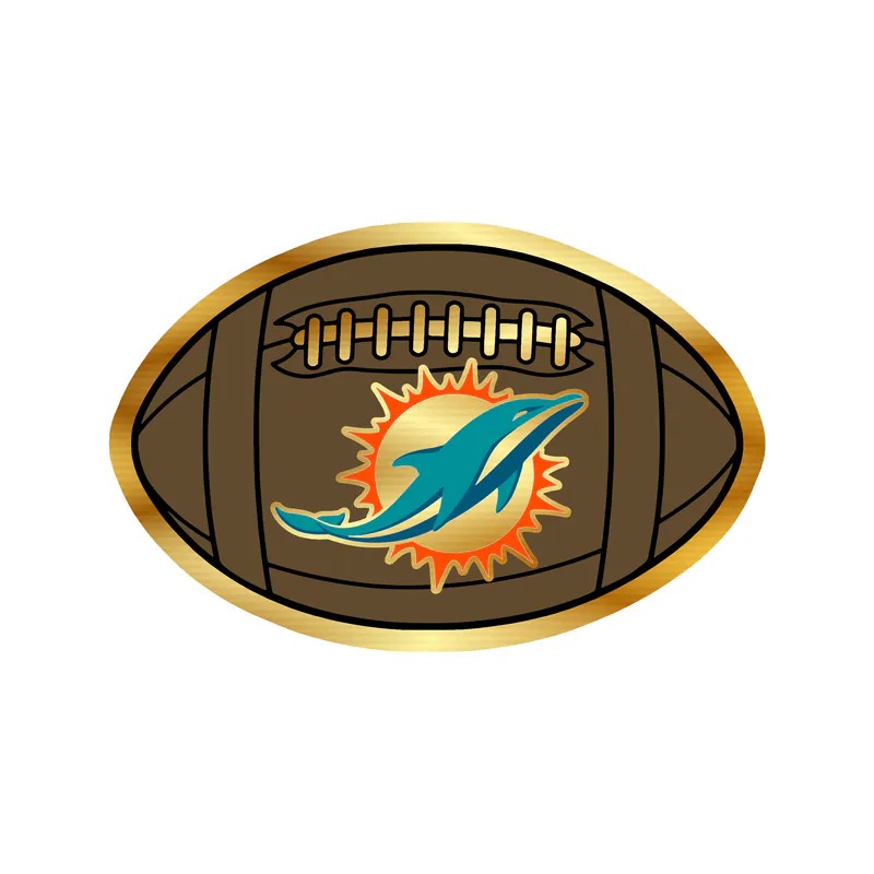 Miami Dolphins - Football - Gold Chrome Vinyl Sticker - Custom Size