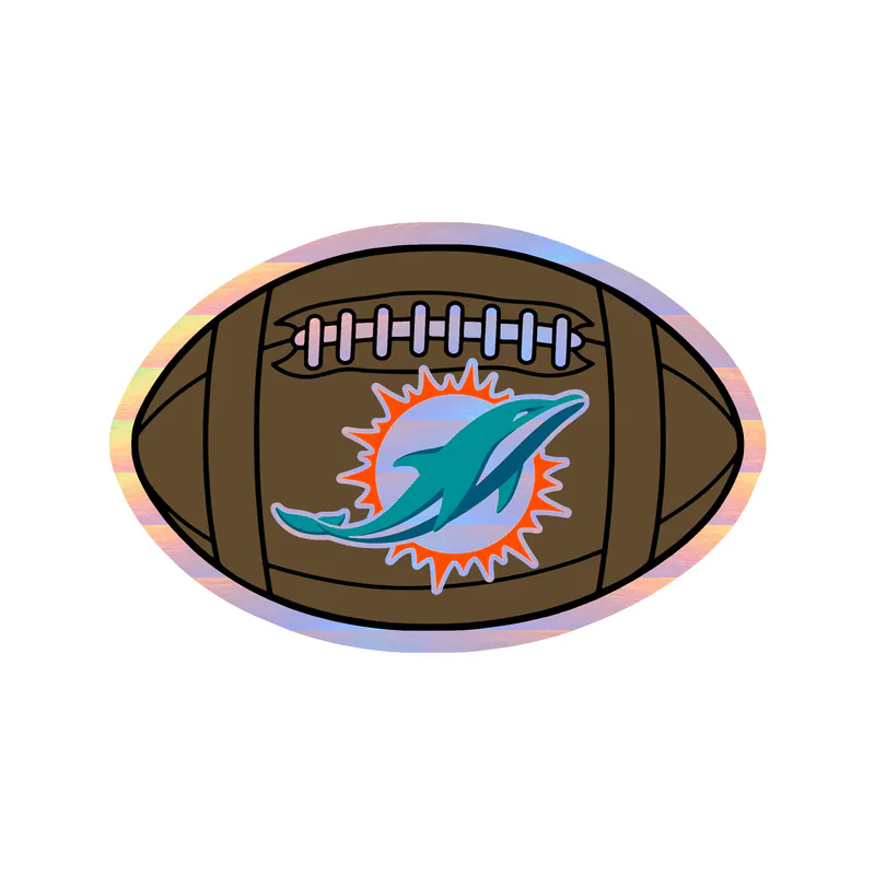 Miami Dolphins - Football - Holographic Vinyl Sticker - Custom Size