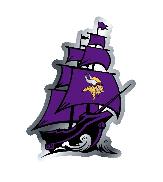 Minnesota Vikings Silver Chrome Vinyl Sticker - Custom Size