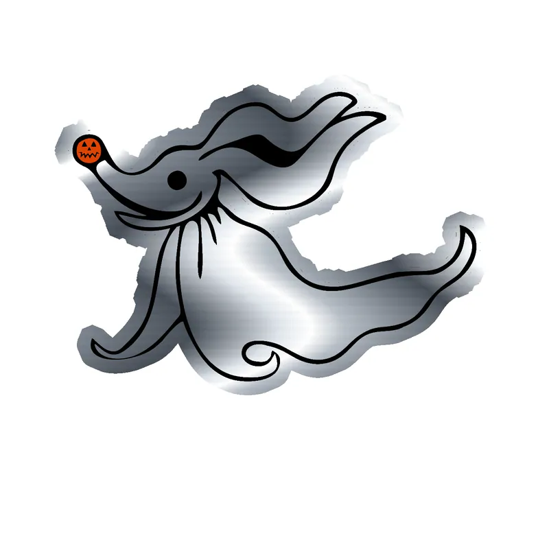 Nightmare Before Christmas Silver Chrome Vinyl Sticker - Custom Size