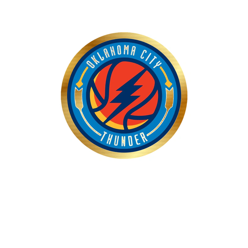 Oklahoma City Thunder - Image 2 - Gold Chrome Vinyl Sticker - Custom Size