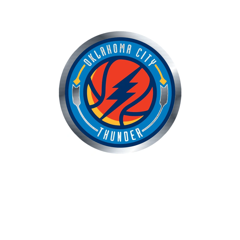 Oklahoma City Thunder - Image 2 - Silver Chrome Vinyl Sticker - Custom Size