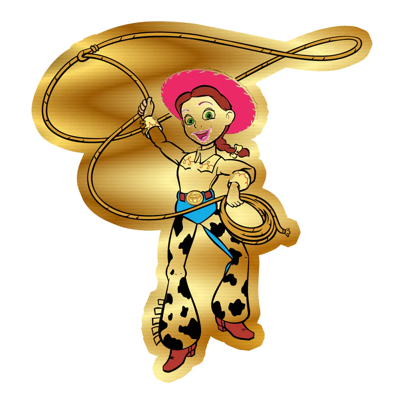 Toy Story Jessie Gold Chrome Vinyl Sticker - Custom Size